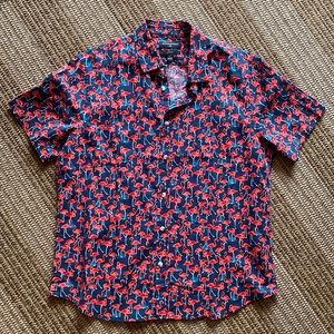 Banana Republic Flamingo Short Sleeved Button Down